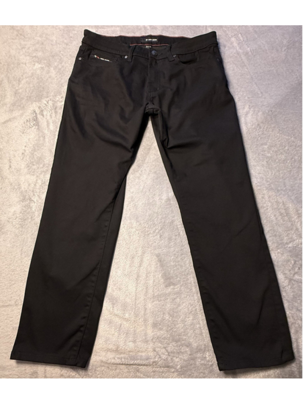 Mens FRIED DENIM SLIM STRETCH 5 Pocket BLACK denim jeans Size 34x30